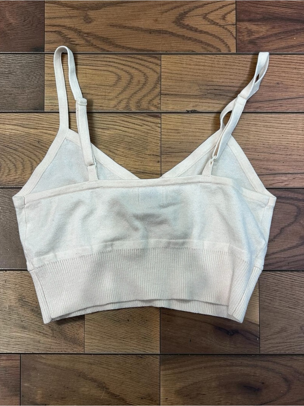 A New Day Women’s Cream Knit Bustier Cami Crop Top XS NWOT - Picture 3 of 3